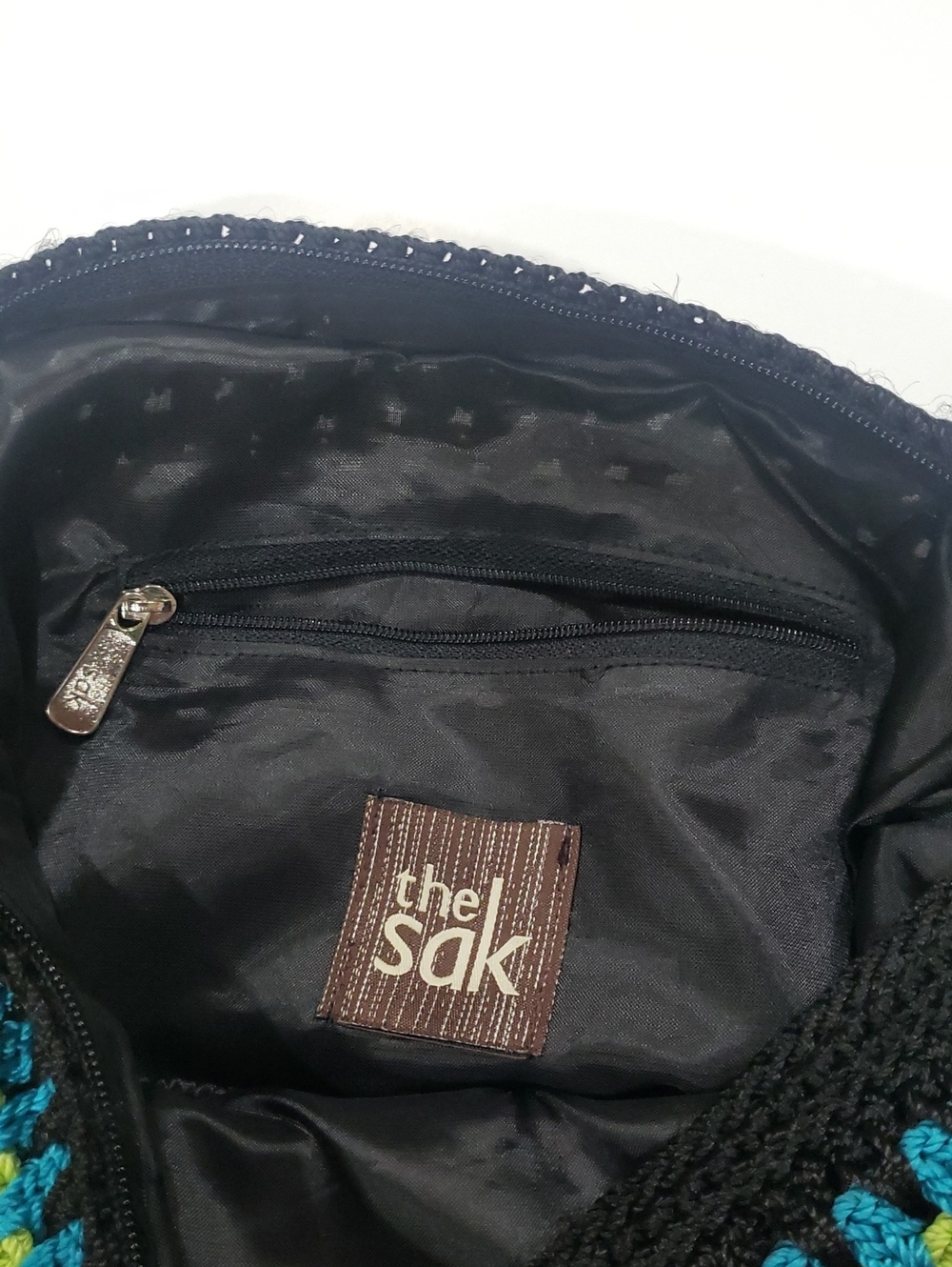 The Sak Multicolor Crochet Crossbody Bag - Black Trim - Picture 7 of 15